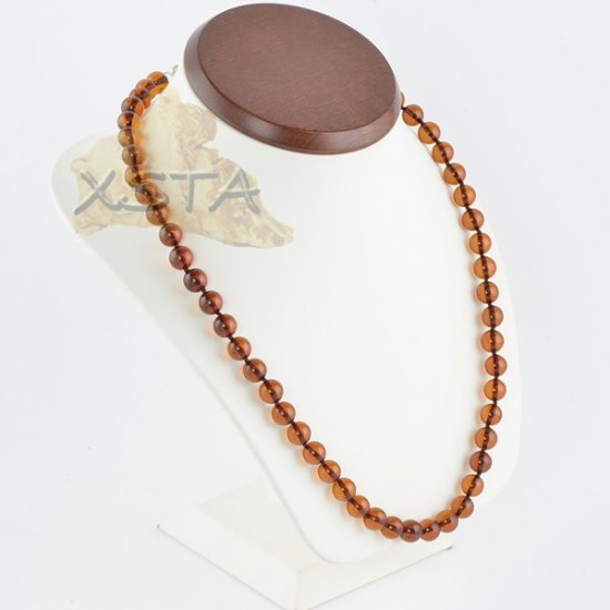 Amber necklace polished cherry round